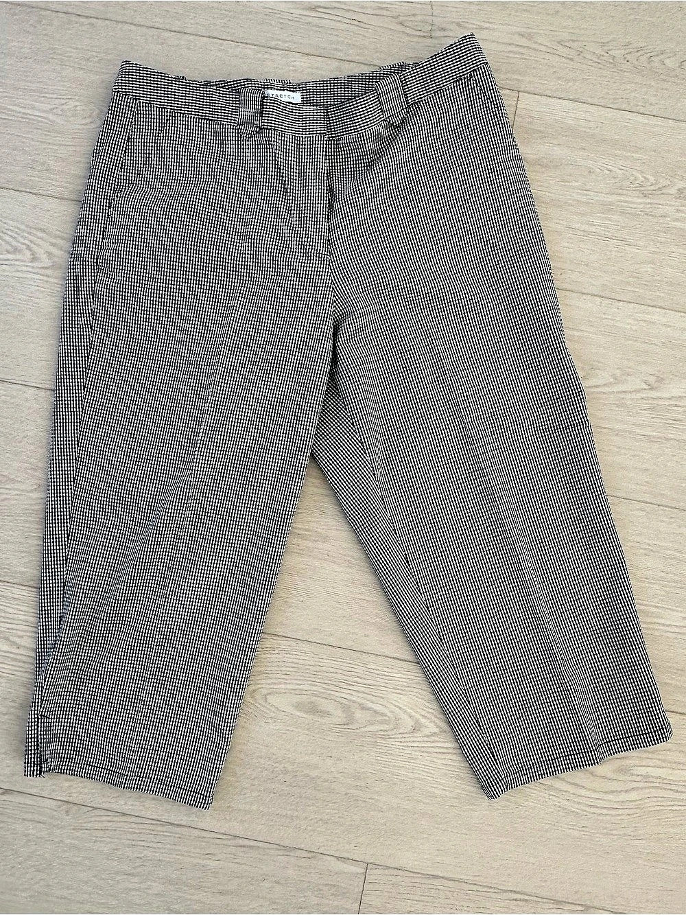 Liz Claiborne Checkered Cropped Pants in Black & White